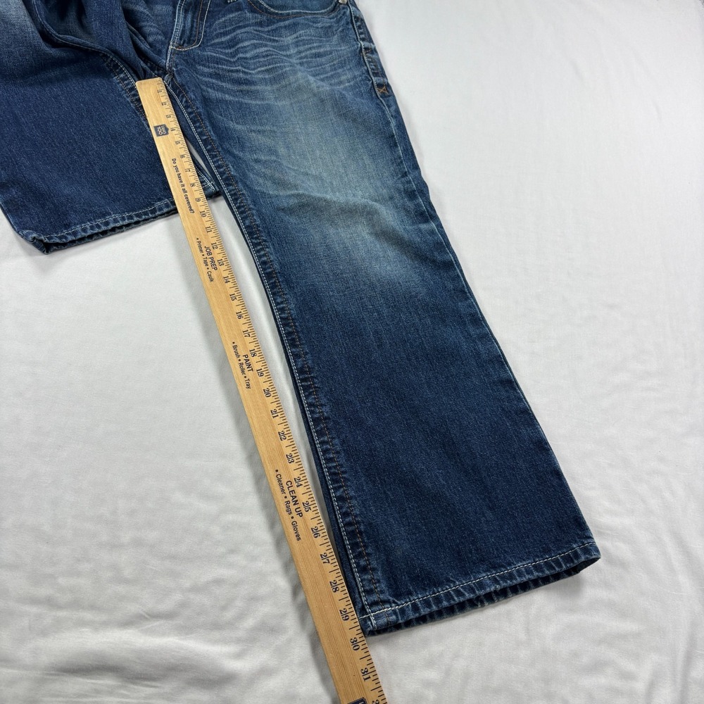 Ariat Jeans Mens 33x30 (Fits 34x30) Blue Bootcut Western Casual Workwear Denim - Picture 8 of 12